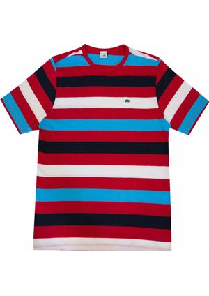 Camiseta Pau a Pique listrada Vermelho