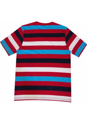 Camiseta Pau a Pique listrada Vermelho