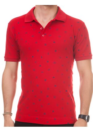 Camisa Polo Pau a Pique estampada Vermelho