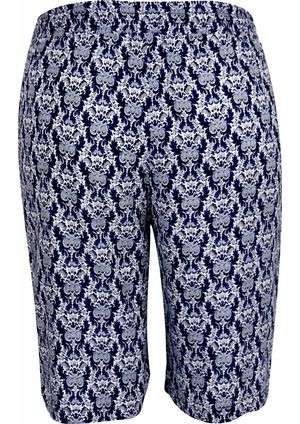 Bermuda Pau a Pique Estampada Azul