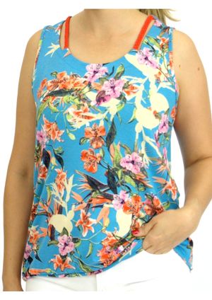 Regata Pau a Pique estampada Azul