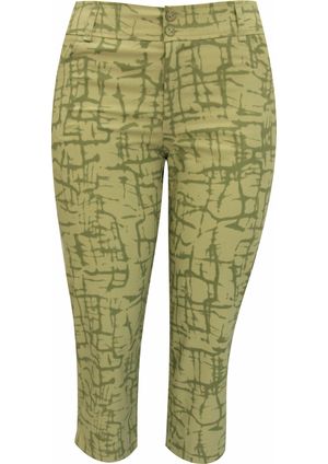 Calça Pau a Pique Capri estampada Verde