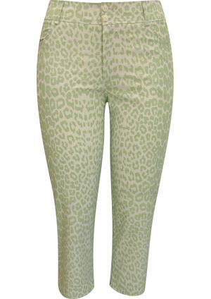 Calça Pau a Pique Capri estampada Onça Verde