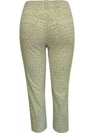 Calça Pau a Pique Capri estampada Onça Verde
