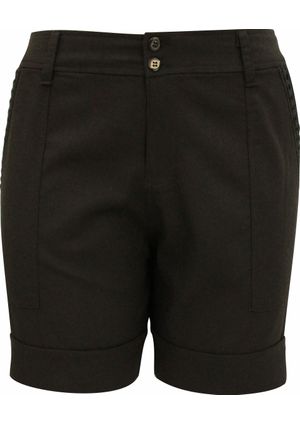 Shorts Pau a Pique Linho com renda Preto