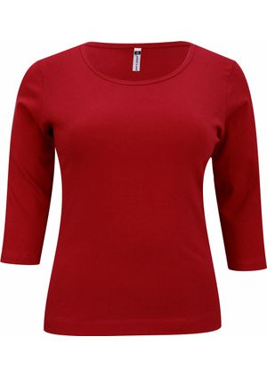 Baby look Pau a Pique 3/4 básica Vermelho