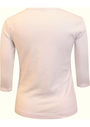 Baby look Pau a Pique 3/4 básica Off White