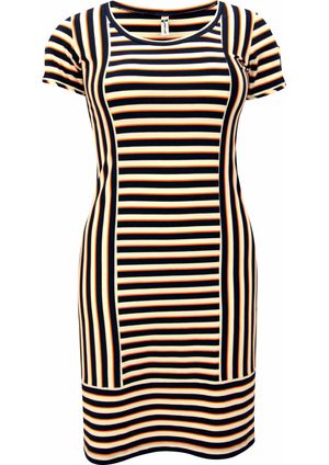 Vestido Pau a Pique Listrado Laranja