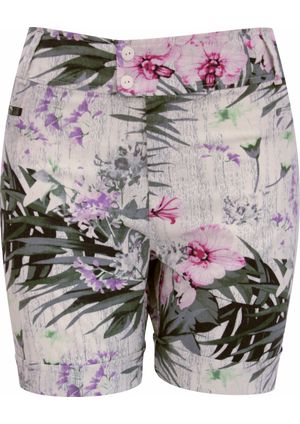 Shorts Pau a Pique Linho Floral Verde