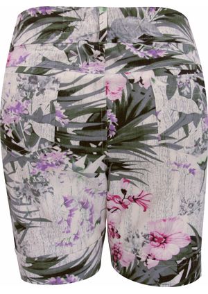 Shorts Pau a Pique Linho Floral Verde