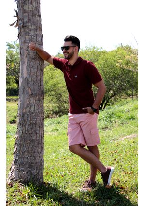 Bermuda Pau a Pique Sarja Vermelho