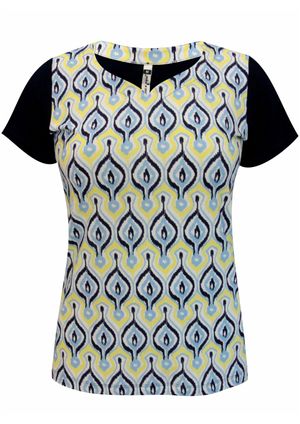 Blusa m/c Pau a Pique Estampada Amarelo