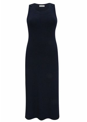 Vestido Pau a Pique Longo Básico Azul Marinho