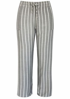 Calça Pau a Pique Pantalona Listrada Cinza
