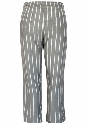 Calça Pau a Pique Pantalona Listrada Cinza