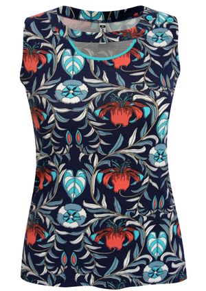 Regata Pau a Pique Estampada Azul Marinho