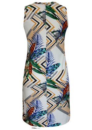 Vestido  Pau a Pique Estampado Off White