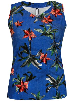 Regata  Pau a Pique Estampada Azul