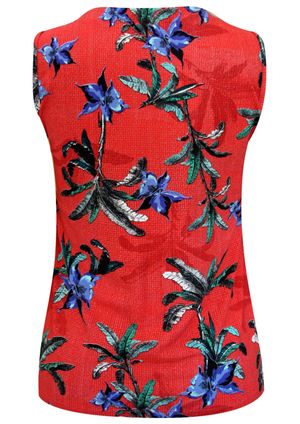 Regata  Pau a Pique Estampada Vermelho