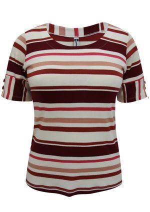 Blusa Pau a Pique Listrada Vermelho