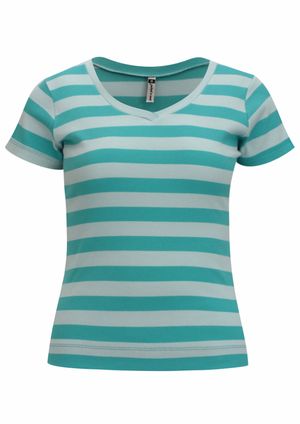 Blusa m/c Pau a Pique Listrada Azul