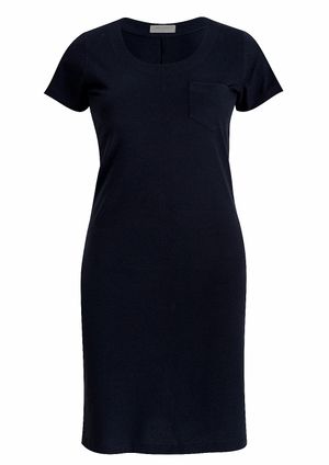 Vestido Pau a Pique básico m/c Azul Marinho