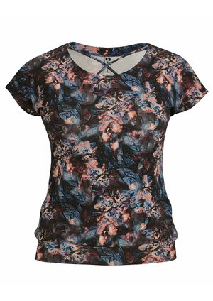 Blusa Pau a Pique Estampada Manga Japonesa Preto