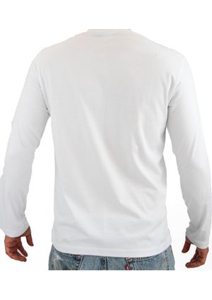 Camiseta Pau a Pique Manga Longa Básica Branco
