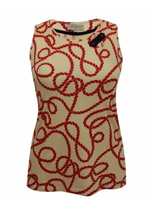 Regata Pau a Pique estampada Vermelho