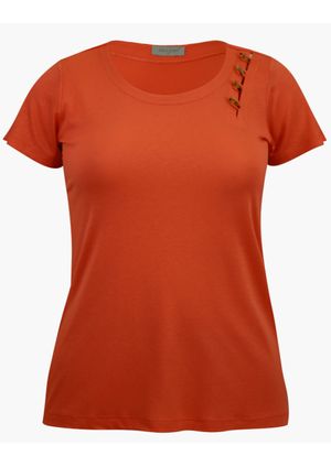 Blusa Pau a Pique Básica Manga Curta Laranja