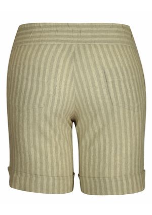 Shorts Pau a Pique Linho Listrado Bege