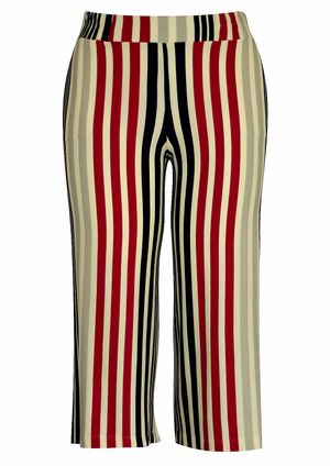 Calça Pau a Pique Pantacourt Listrada Vermelho
