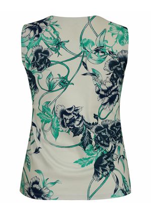Regata Pau a Pique Estampada Algodão Branco