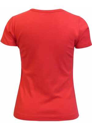 Blusa Pau a Pique Básica Manga Curta Coral