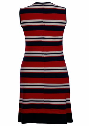 Vestido Pau a Pique Regata Listrado Azul Marinho/Vermelho