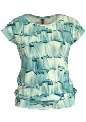 Blusa Pau a Pique Estampada Azul
