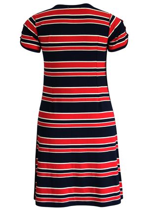 Vestido Pau a Pique Listrado Vermelho