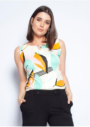 Regata Pau a Pique Estampada Bege