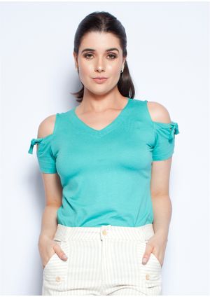 Blusa Pau a Pique Básica Turquesa