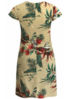 Vestido Pau a Pique Algodão Estampado Vermelho
