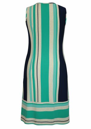 Vestido Pau a Pique Curto Listrado Verde