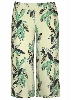 Calça Pau a Pique Pantacourt Estampada Off White