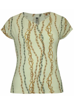 Blusa Pau a Pique Estampada Manga Japonesa Off White