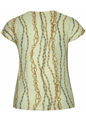 Blusa Pau a Pique Estampada Manga Japonesa Off White