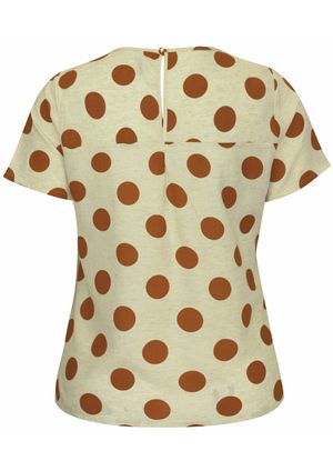 Blusa Linho Pau a Pique Estampada Mostarda