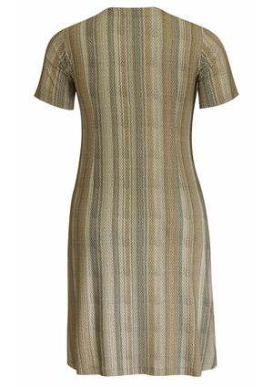 Vestido Pau a Pique Listrado Bege