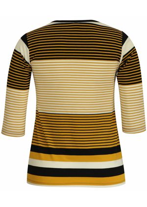 Blusa 3/4 Pau a Pique Listrada Preto