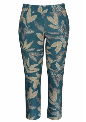 Calça Pantacourt Pau a Pique Estampada Azul