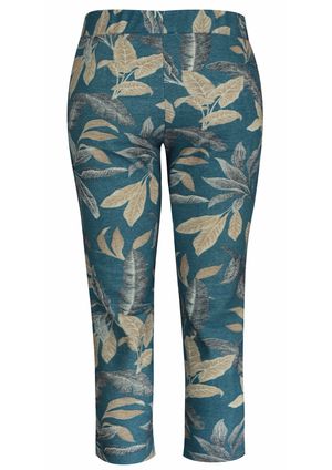 Calça Pantacourt Pau a Pique Estampada Azul