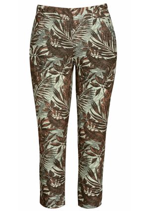 Calça Pantacourt Pau a Pique Estampada Marrom